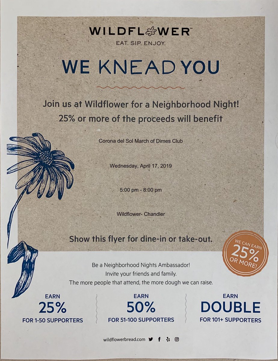 CdsMarchofDimes's tweet photo. FUNDRAISER TONIGHT!!!! show this flyer to Wildflower in the Chandler Mall!! https://t.co/4LmB73NgAS
