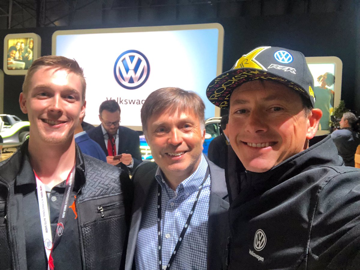 TannerFoust's tweet photo. So stoked to announce that Cabot Bigham is joining the @FollowAndretti rallycross program that is now supported by @VW R (the director Jose Capito in the middle). Can’t wait to get the @arxrallycross season started! #VARX https://t.co/7x8yu840wJ