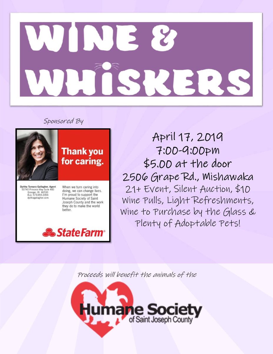HumaneSJC's tweet photo. Join us tonight for Wine and Whiskers and U93’s Working Women’s Wednesday! #U93 #Humanesjc #WineandWhiskers https://t.co/wd8Q30N0GH