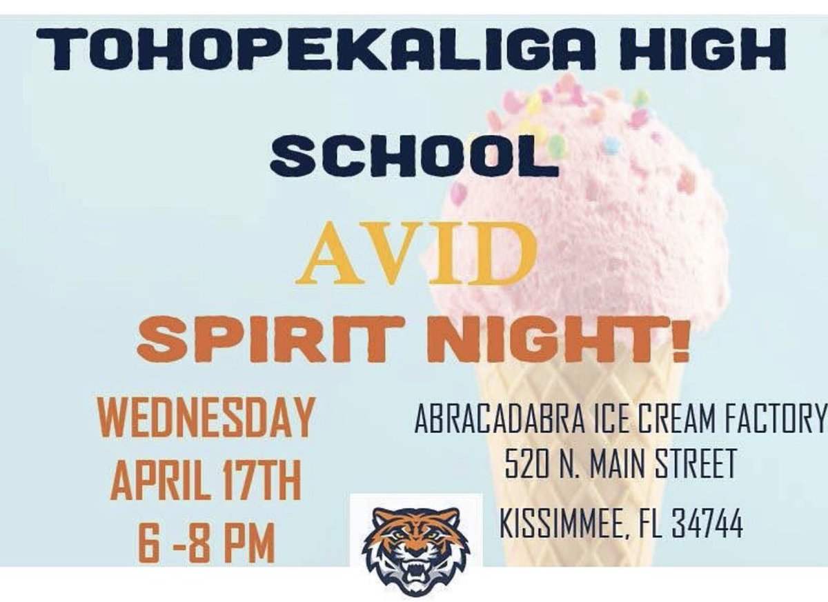 Come support AVID tonight and get some yummy ice cream!!! 🍨🍦😋
