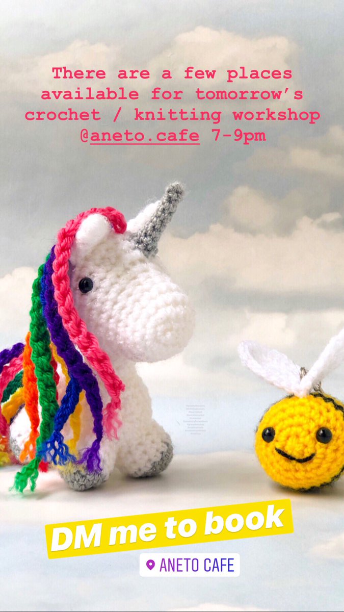 mbird_makes's tweet photo. Tomorrow evening 7-9pm @anetocafe I’m running a crochet & knitting workshop for all abilities. BYO project or all materials supplied. DM to book! #HandmadeHour #crochetlessons #knittinglessons #se22 #selondon #crochetclass #crochetworkshop #knittingworkshop #knitingclass #create https://t.co/m6Tqhsv1zO