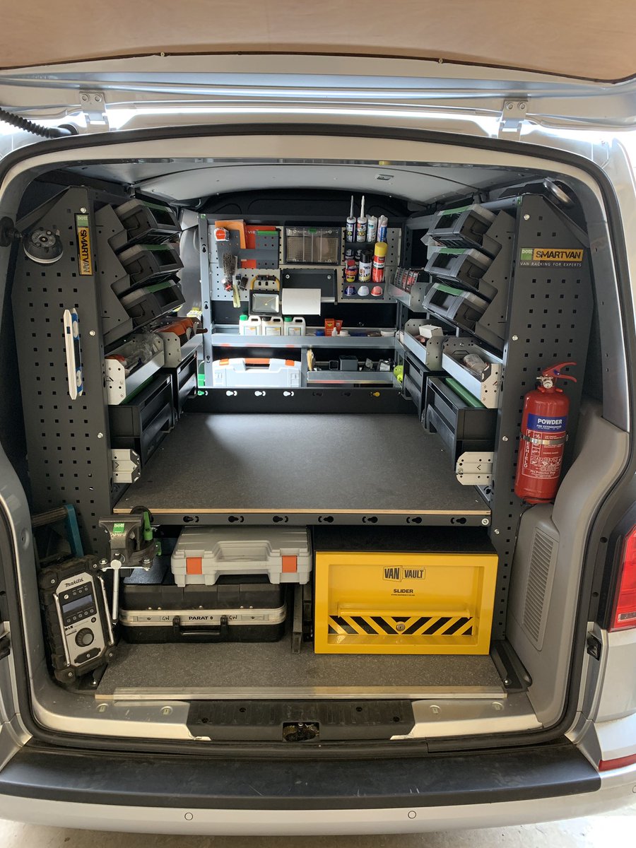 Heatspec's tweet photo. Got my van racking in and done! Went for the @bottsmartvan option. Really like how itโs ended up. Thrown my kit in for now to have a play over the next few weeks. Should keep me organised to keep productivity up! #smartvanPotm thanks to @pbplumber and @MJPLimited for advice https://t.co/GgyqIUYyV5