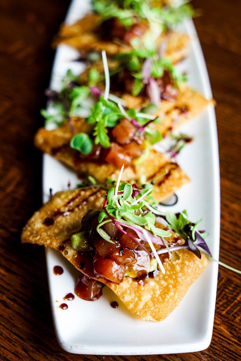 Our take on Ahi Tuna Tartare🔥

 -crisp wonton, avocado, sweet soy-
