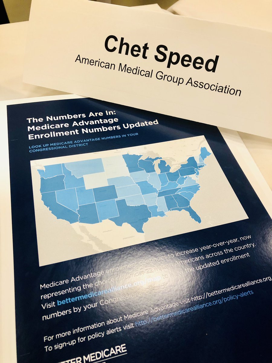 Chetspeed's tweet image. Thank you @BMAlliance for a great briefing and panel discussion on the #MedicareAdvantage program. MA continues to be where @theAMGA members are moving toward because it directly aligns payment and value while improving quality and patient experience. #AMGAontheHill