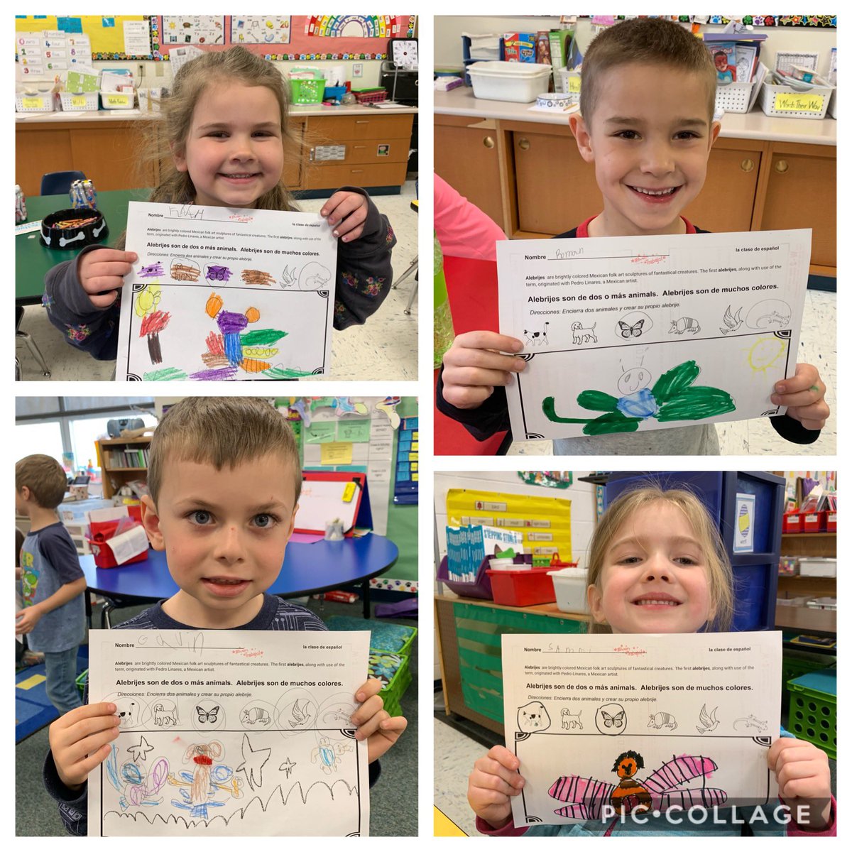 Kindergarten made their own alebrijes in Spanish.  #RaiderEWL #RaiderStrong <a href="/PCSD_LN/">Lannoye Elementary</a>