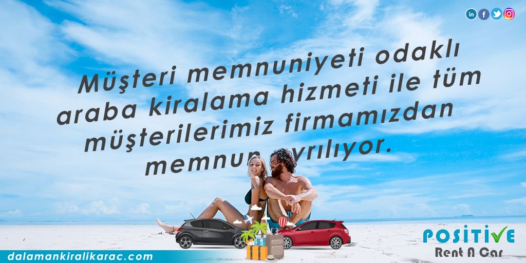 Müşteri memnuniyeti odaklı araba kiralama hizmeti ile tüm müşterilerimiz firmamızdan memnun ayrılıyor. #dalamanaraçkiralama #havaalanıtransferi #dalaman dalamankiralikarac.com