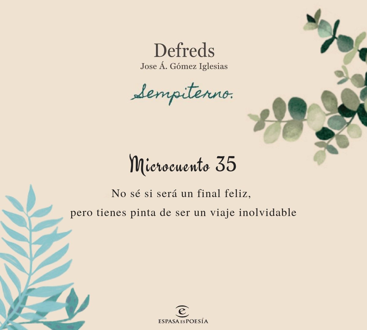 "No sé si será un final feliz,
pero tienes pinta de ser un viaje inolvidable"
<a href="/Defreds/">Defreds</a> #Sempiterno