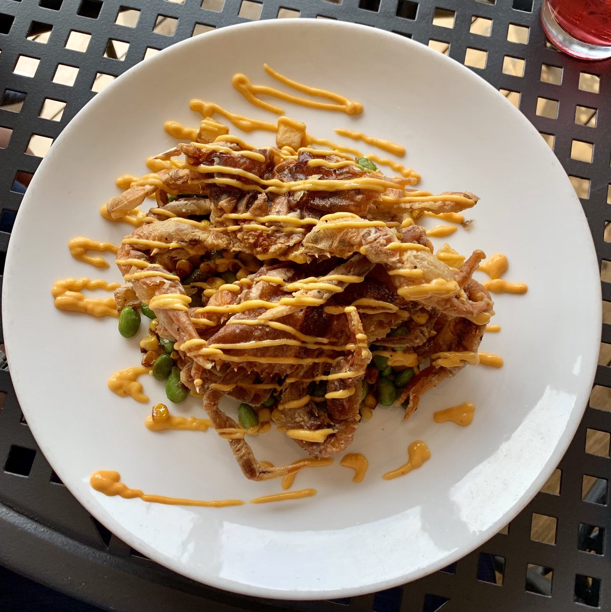 BilelloPR's tweet photo. Crab 100 different ways on the Chesapeake. The soft shells at Bridges on Kent Narrows is amongst the best in the country. Seasoned flour and flash fried. The crab is very fresh; whale-sized coming in soon. #StoppedBy #BridgesKentNarrows https://t.co/DZRYywa2xQ