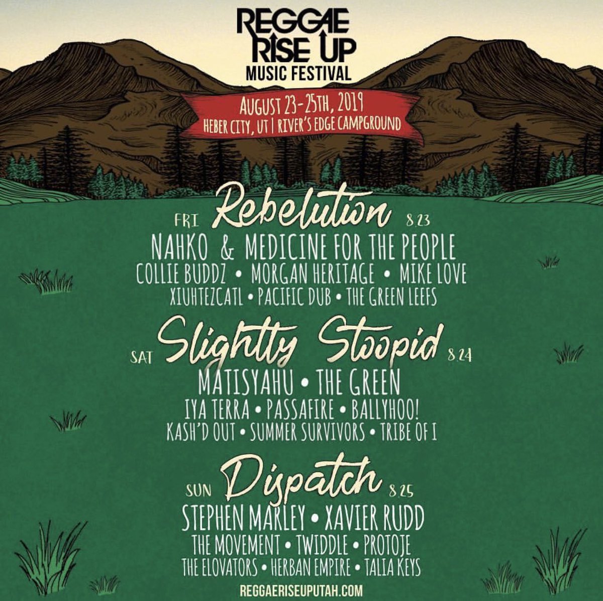 Cybertaff's tweet image. Who’s heart skipped a beat when they saw this amazing lineup!!! 🎶❤️🎶  The icing on the cake for me is @nahko_and_mftp .  I’m freaking out! 😍 
Literally ALL of these bands are amazing!!!  I can’t wait to see you all @ReggaeRiseUp ❤️