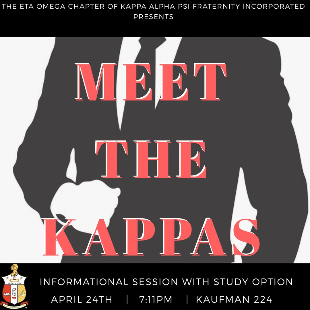 EtaONUPES's tweet photo. Kome out Wednesday, April 24th and formally meet the brothers of the Eta Omega chapter of Kappa Alpha Psi Fraternity Inc. Business attire required. Bring Resume. (MEN ONLY) ♦️ https://t.co/yBfRNyg7Zo