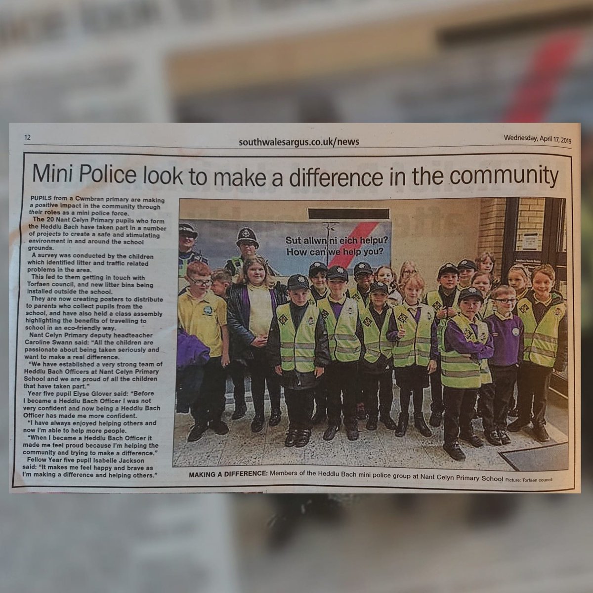 lauraellis01's tweet photo. Fantastic to see more of the work being done in our local communities by our @HeddluBach. @southwalesargus, have focused on @nantcelynschool, 1 of 24 schools across @gwentpolice who are positively engaging with our young Officers! Well done all, keep up the good work! https://t.co/xF0ajoblrq