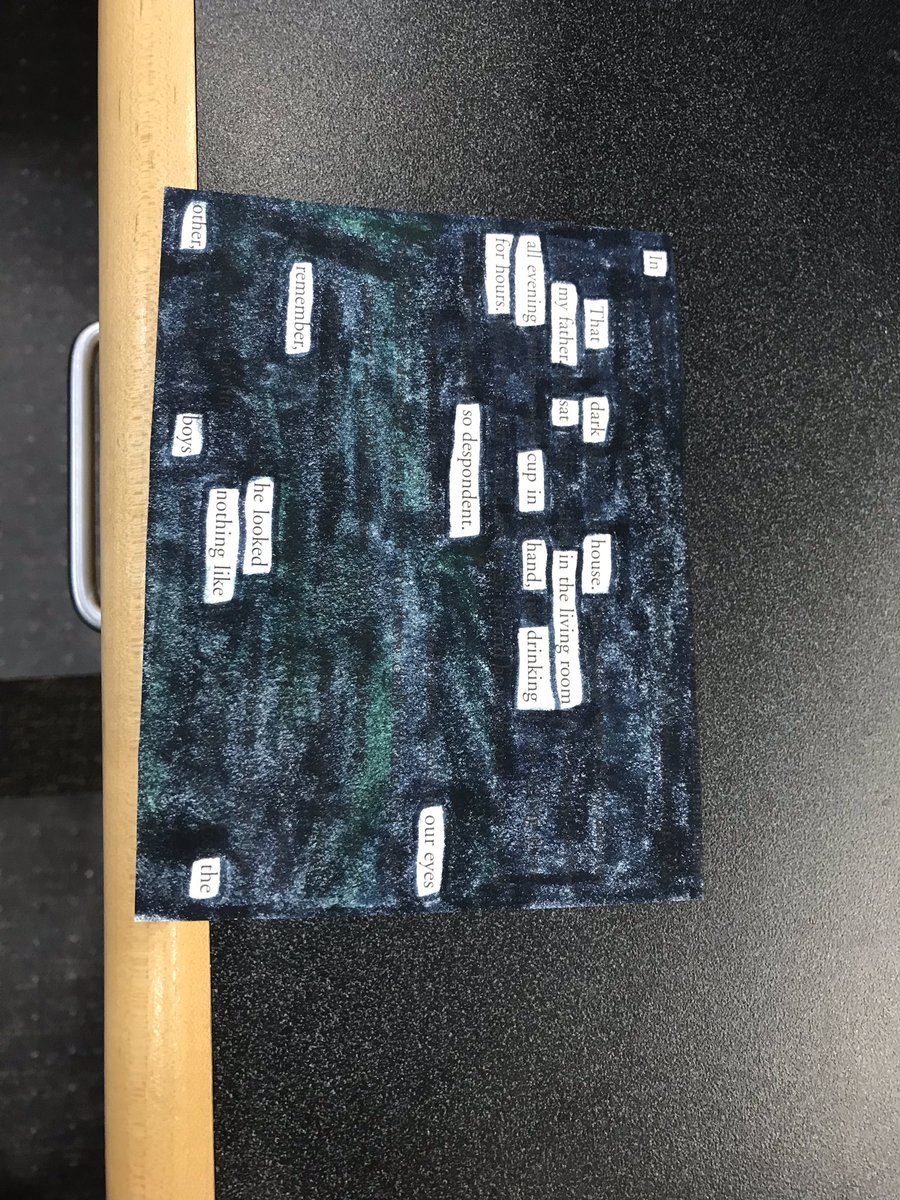 AWessies's tweet photo. More blackout poetry from students @SteeleHSLibrary @Steele78108 #NationalPoetryMonth https://t.co/dhAj75VMwz