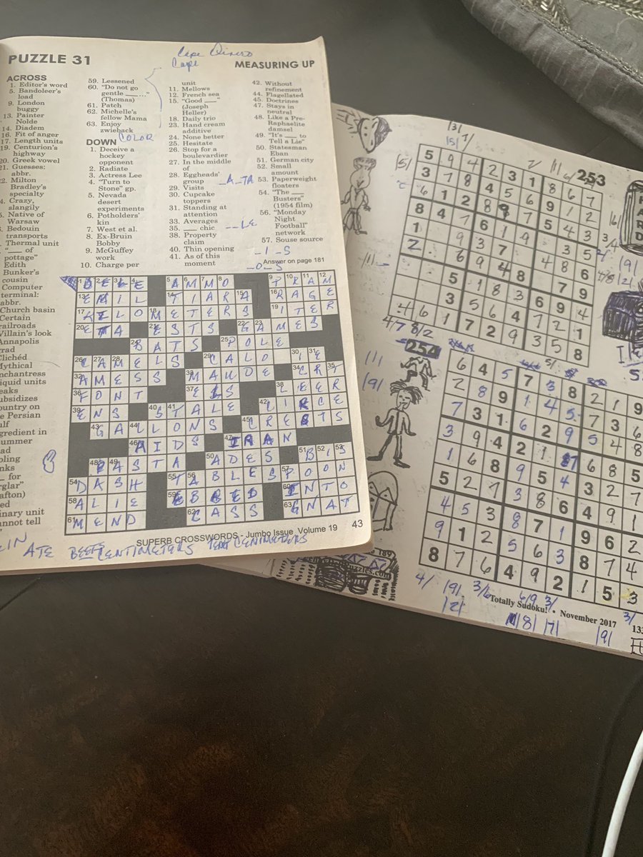 LionelHollins14's tweet photo. Finished my crossword puzzle now onto finishing my sudoku puzzle. #keepyourmindsharp #hobbies #quiettime https://t.co/5giAHlWszZ