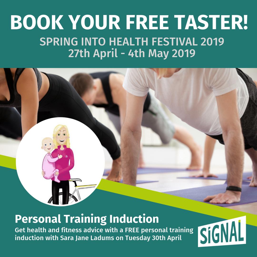 BordonSignal1's tweet photo. Here's another free taster being offered as part of Spring Into Health Festival 2019! A free personal trainer induction to learn more about the best way for you to stay fit. Details and booking here - https://t.co/6F0QfNYnhC #SpringintoHealthWB #fitnesstrainer #health #wellbeing https://t.co/jno4RnPgdh
