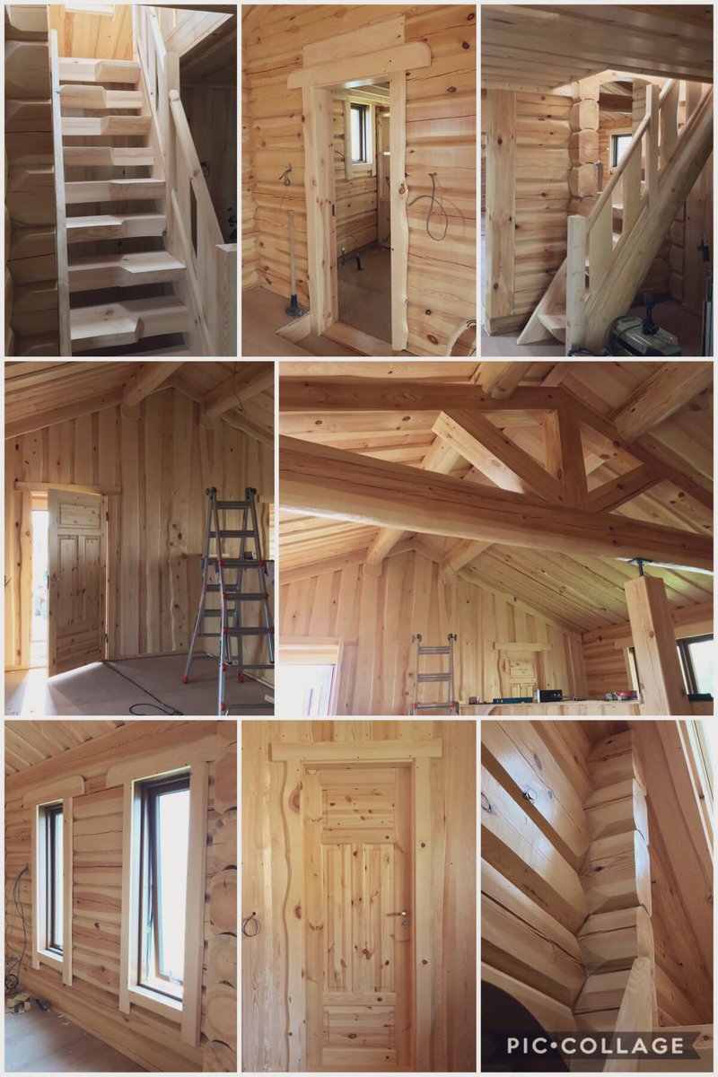 Mala_87's tweet photo. Our beautiful log cabin is nearly finished 😍🤩👌🏽 #logcabin #naturaldesign #lodge #handmade @FinlogUK https://t.co/VGXWdBdFzA
