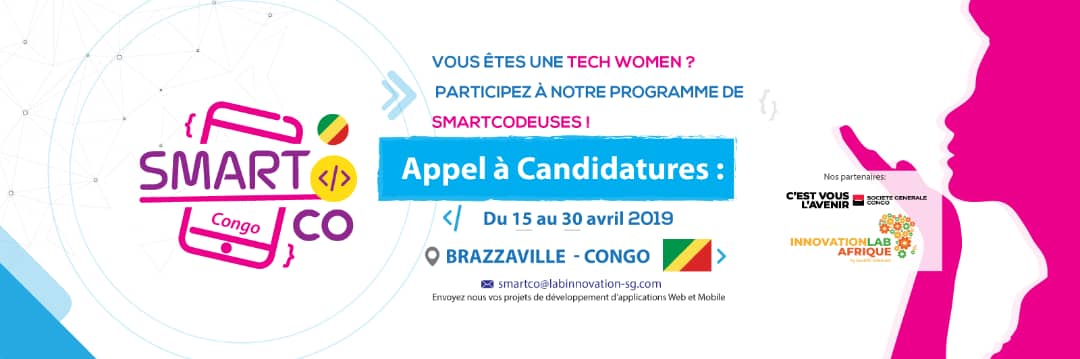 💥 #team242 
➡️Les #womentech du #congo , une opportunité en or pour développer pour projet🚀
La @societegeneralcongo lance son programme #smartcodeuses  

📝 S'inscrire :
labinnovation-sg.com/smartco/

 RT ou partage  avec votre réseau 

#Smartcodeuses #TheFutureIsYou #CestVousLavenir