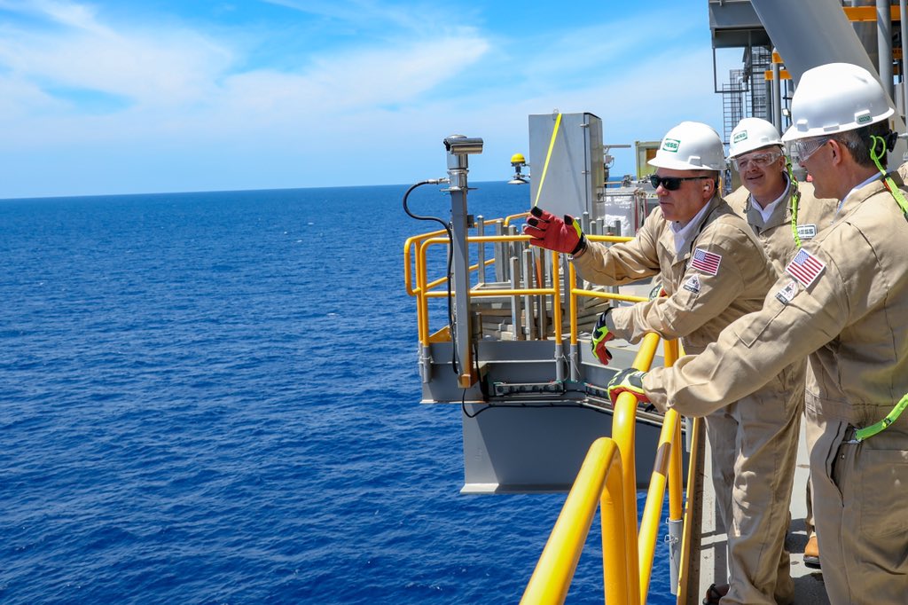 SteveScalise's tweet photo. There’s an assault on American energy production from the left, so I took a group of my House colleagues to an offshore oil platform 100+ miles off Louisiana’s coast to see an industry that employs hundreds of thousands of people and helps maintain America’s energy dominance. https://t.co/9E0QCnZliK