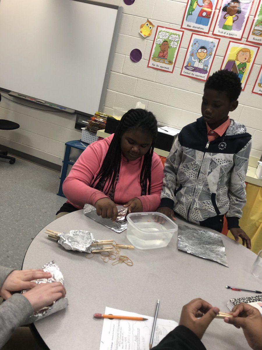 Fifth grade students are busy completing a STEM challenge to design and build a boat that will successfully hold the most mass while staying afloat. #WHSsciencebrains <a href="/emilybharris/">Emily Barnes Harris</a> <a href="/GraysonLawrence/">Grayson Lawrence</a>