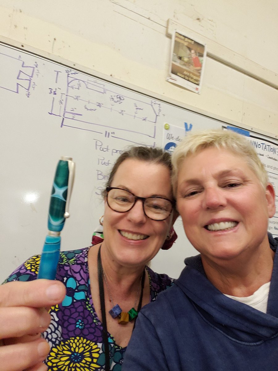 My newest student learned to make a pen. #nursescandoanything #thanksforvisitingmyfriend #jchswoodshop