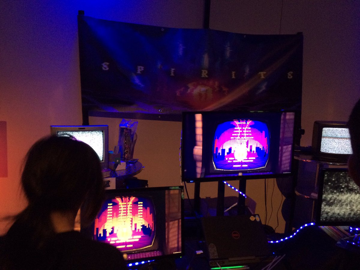 OpenDoorGameDev's tweet photo. We’re finally here! All setup at @LevelUpTO 

#gamedevelopment #TorontoGameDev #SpiritsGame https://t.co/yOOPJBKcm0