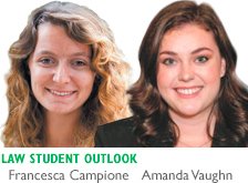 AustenParrish's tweet photo. 2L students Fracesca Campione and Amanda Vaughn in the @Indiana_Lawyer:  "Law Student Outlook: Experiential learning puts traditional legal education to the test." https://t.co/KStYnUkt2A https://t.co/1pna3sNHjf