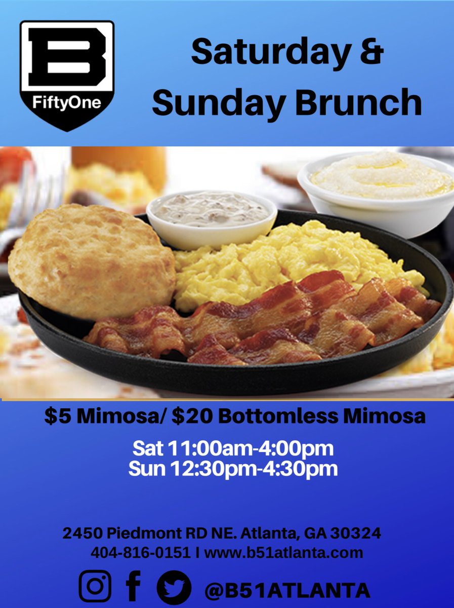 B51Atlanta's tweet photo. We're finally starting our new brunch menu. Check us out this weekend. #brunch #atlbrunch etc... #b51atlanta #atlanta #atlantamusic #spokenword #atlpics #atlmodels #hookah #atlevents #music #atlhookah #atlnightlife #cau #gsu #spellman #morehouse #gatech #kennesawstateuniversity https://t.co/YtaA610hQm