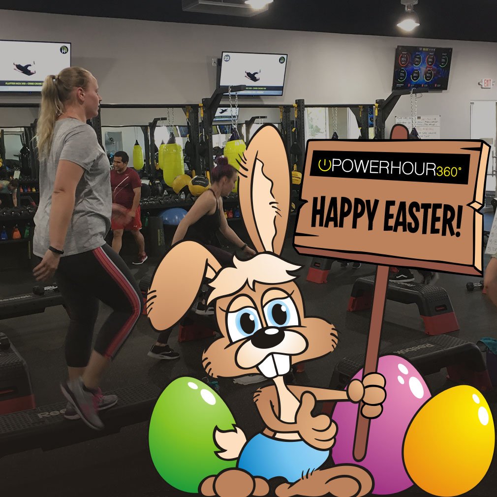 powerhour360's tweet image. EASTER IS COMING! Join us Sunday April 21st for a special Easter workout featuring BURPEE the Bunny. Every time you see that cute little bunny pop-up during your workout, you’ll need to stop and do as he says. #PowerHour360 #EasterWorkout