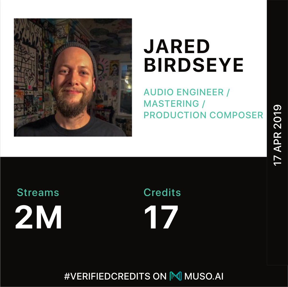 ai_muso's tweet photo. #MusoAI welcomes #JaredBirdseye 🤝
He is a Producer and Mixing/ Mastering Engineer who specializes in EDM, rap and R&B. He has worked with multiple artists including @araabMUZIK @manilakilla @2ToneDisco and these are his #MusoStats https://t.co/UvefFbf2me