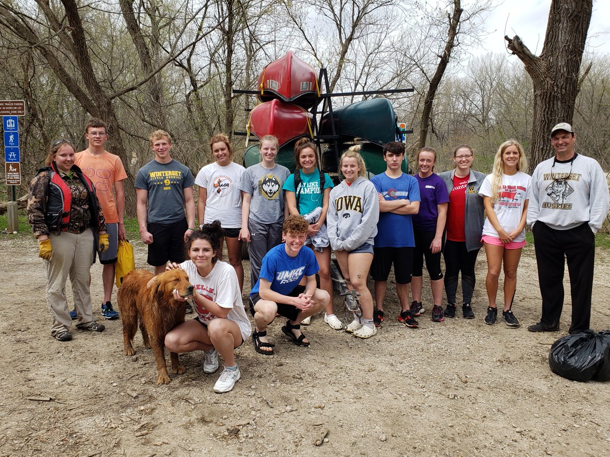 WintersetSchool's tweet photo. Thanks Madison County Conservation for the great lessons today on the Middle River float.  AP bio students send out a special thanks to Amy Warnke, Steve Pearson, and Terry Maccumber.  And of course we couldn't do it without our fantastic teacher - Mrs. Purdy! https://t.co/qNdTMZTOBm