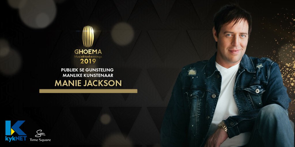 kykNET_Ghoemas's tweet photo. Baie geluk aan Manie Jackson wat vanaand die #Ghoemas-toekenning ontvang het in die kategorie Publiek se gunsteling manlike kunstenaar. @kykNETtv https://t.co/a7KmtAQZPG