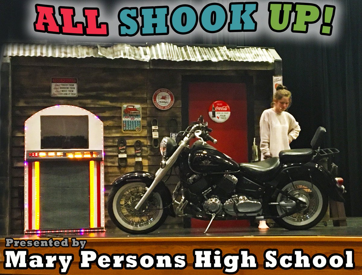 Next week, The Mary Persons Theatre Department takes the stage with "All Shook Up"! Come sing along with all of your favorite Elvis hits next Thursday-Saturday at 7 pm and Sunday at 3 pm. $10 for adults and $5 for students. #mcsfinearts