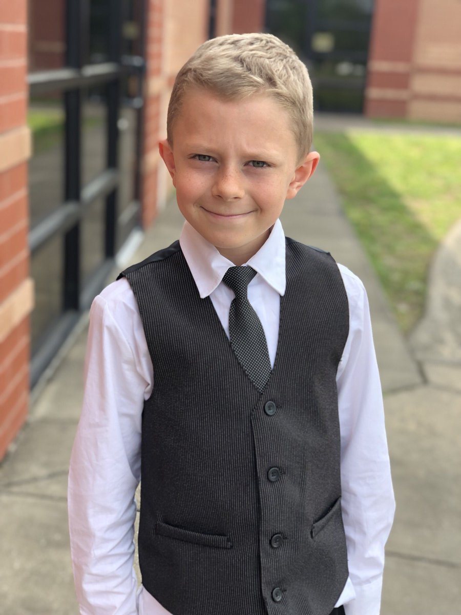 eddings_felisha's tweet photo. I asked Ben why he dressed up today. He said, “I’m taking this test seriously!! I dressed my best for the test!” ❤️❤️❤️ https://t.co/AbdVqofgCY