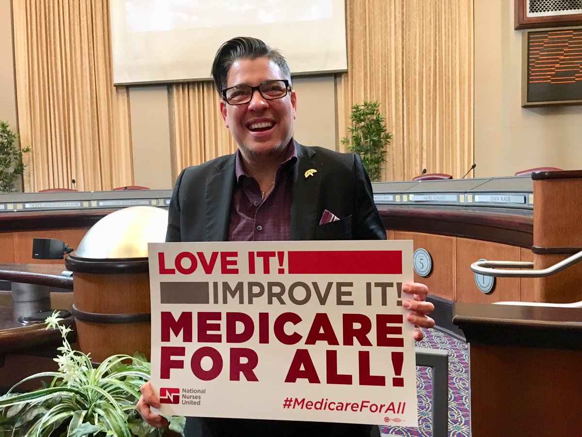 CalNurses's tweet image. Victory! Last night, the #Oakland City Council passed a resolution in support of H.R. 1384, the #MedicareForAll Act of 2019.

Thanks to Council President @Kaplan4Oakland who sponsored the resolution and Councilmember @ShengForOakland who cosponsored.