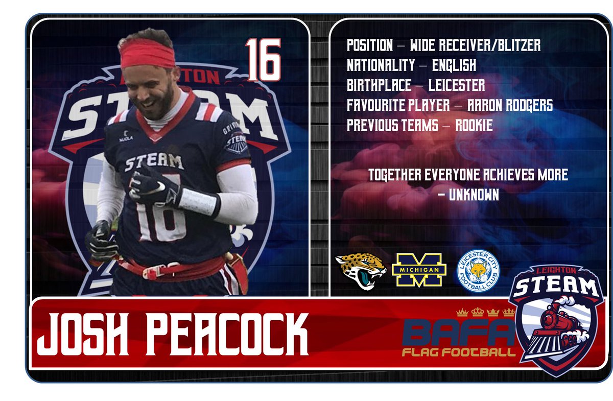 SteamFlag's tweet photo. The Player series is here again!
This guy always plays with a smile on his face. Josh joined the team as a rookie last year and has done a great job on O and D! A pure playmaker for the Steam!!
#teamsteam #flagfootball #crazytrain #letsgetsteaming #leightonbuzzard https://t.co/YZSHLqWaVm