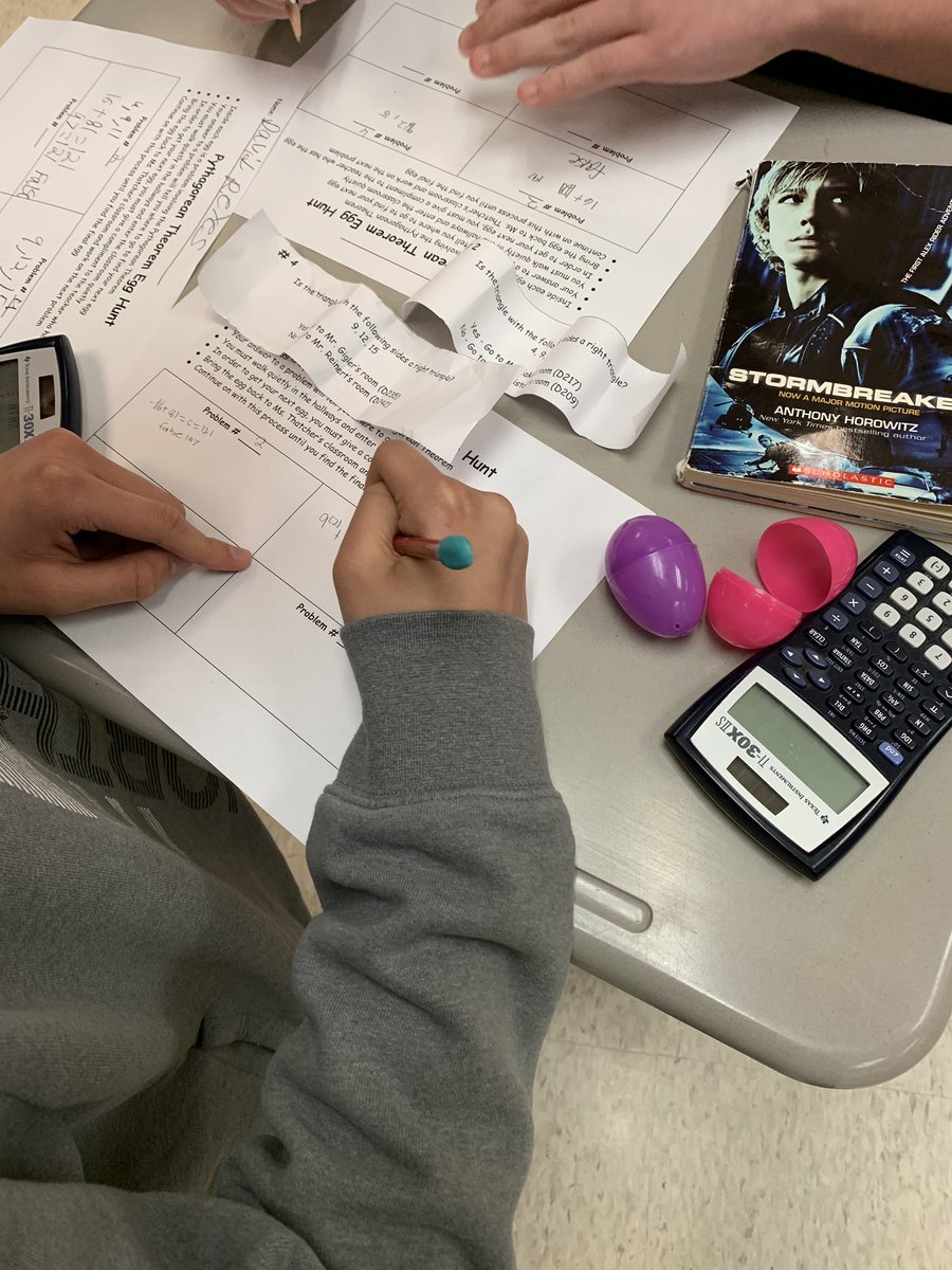 msthatcher11's tweet photo. Who can find the golden eggs?? But first - determine if the given side lengths make a right triangle!!! #PSSAprep #egghunt #makemathfun @SpringhouseMS https://t.co/HI6gkiWlzD
