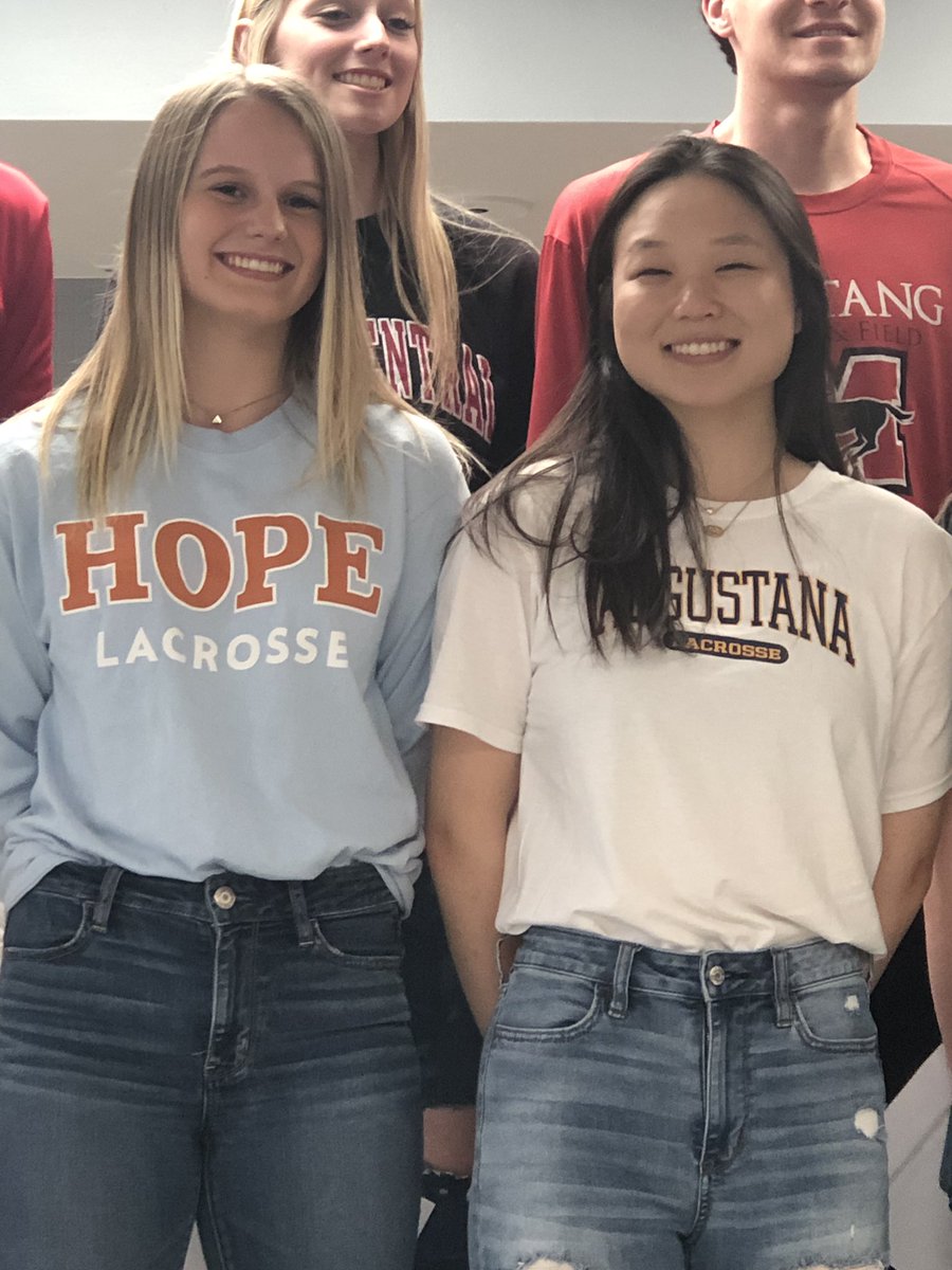 CgullyGully's tweet photo. So proud of Shannon Lampi and Claire Kim! I can’t wait to watch them play lacrosse next year for @HopeCollegeWLax and @Augie_Lax! #MundyPride https://t.co/0X5G4lFdzO