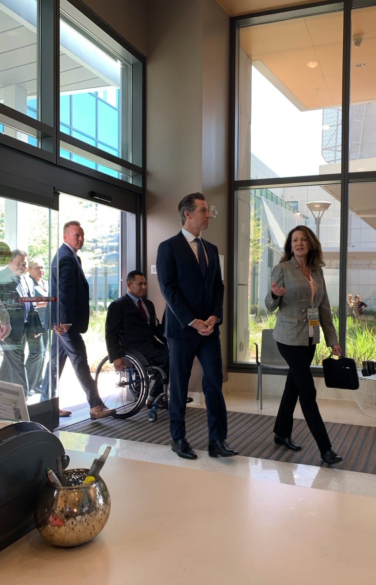 RanchoResearchI's tweet photo. Great day for Rancho Los Amigos today. We hosted Governor Gavin Newsom who had an opportunity to meet with patients and staff who shared their stories. #healthandwellness #donknabewellnesscenter #dkwc #ranchorehab #ranchoresearchinstitute https://t.co/bC0J3fMifa