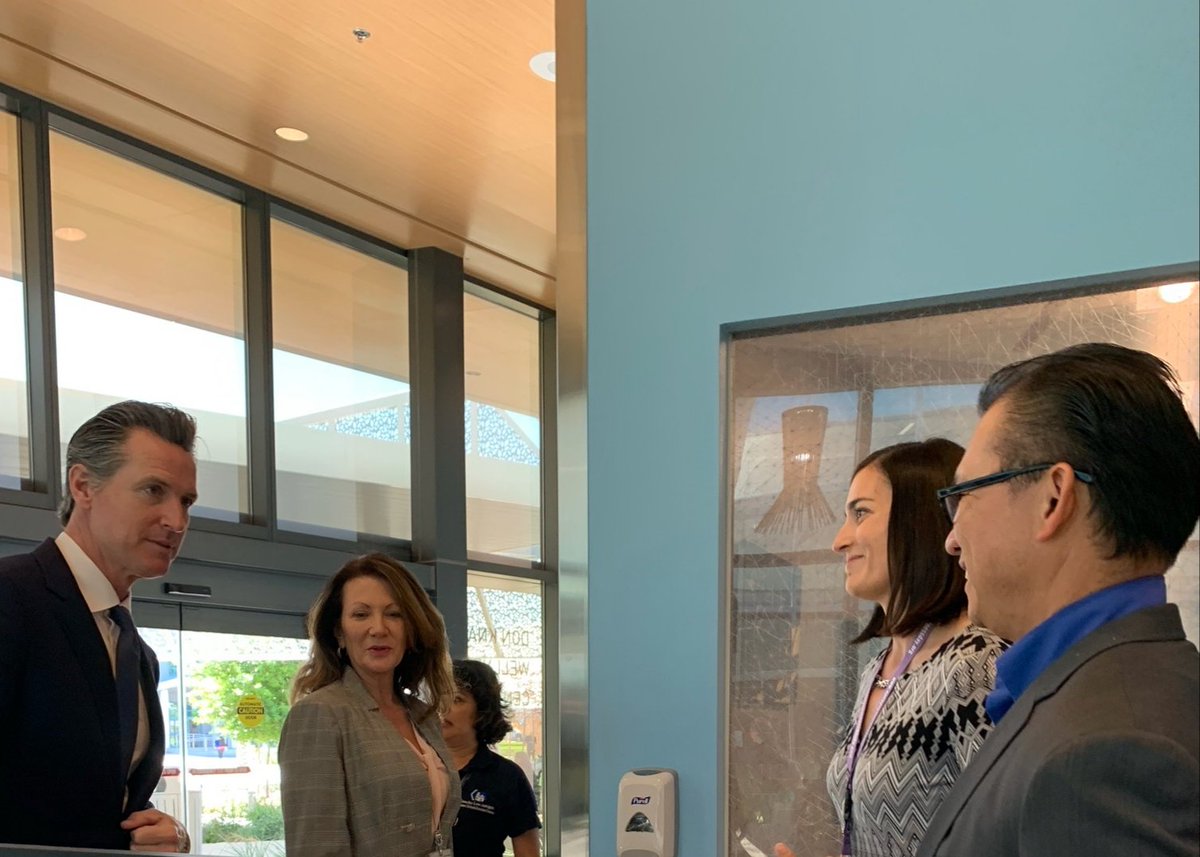 RanchoResearchI's tweet photo. Great day for Rancho Los Amigos today. We hosted Governor Gavin Newsom who had an opportunity to meet with patients and staff who shared their stories. #healthandwellness #donknabewellnesscenter #dkwc #ranchorehab #ranchoresearchinstitute https://t.co/bC0J3fMifa