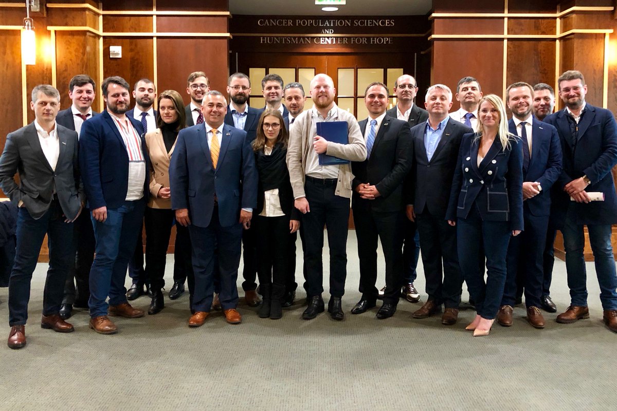 huntsmancancer's tweet photo. Yesterday, we had the pleasure of welcoming this fantastic group of Romanian trade delegates to Huntsman Cancer Institute to learn more of the collaborative work that happens daily through patient care, research, prevention, and community outreach. #HCICommunity https://t.co/Y89iCE8fRw