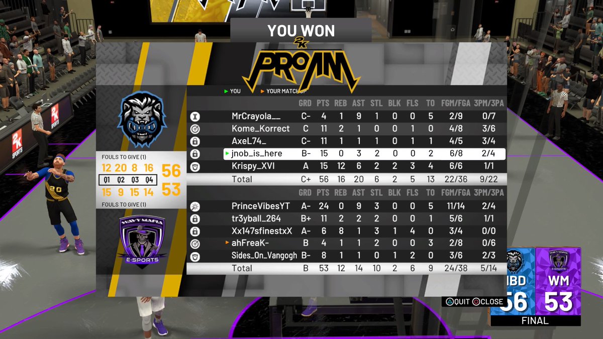 SL2k league match with <a href="/xNBD2k/">Never Back Down</a> vs wavy mafia. Game 1 win. <a href="/SL2KProAm/">SL2K</a>