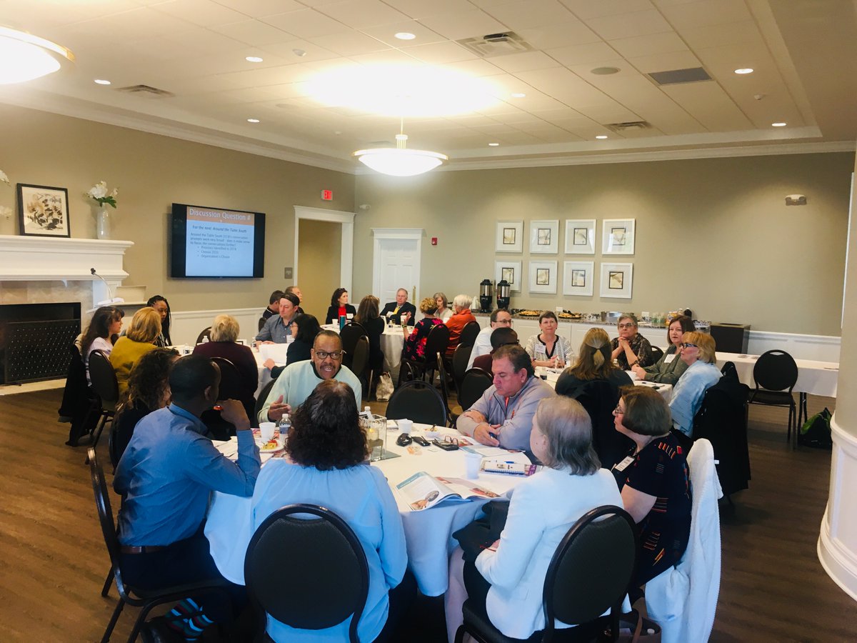 AroundTableS's tweet photo. @JeffRegFdn and our #AroundTheTableSouth partners proudly hosted 5 tables and 40 people who work in our #JeffersonCommunities today as part of the @LeadershipPgh #BigTablePGH! Our discussions focused on the importance of having community conversations. https://t.co/lC01E9ArmU