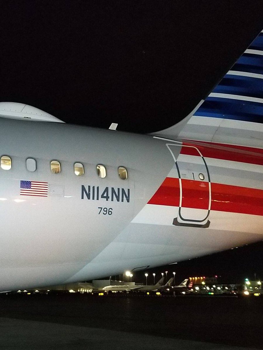krisvancleave's tweet photo. #breaking New pictures obtained by @CBSNewYork show some of the damage to @AmericanAir flt 300 including what was described as a runway “edge light” embedded in the damaged wing. The plane flew for 28 minutes with that light stuck in the wing! More on the @CBSEveningNews tonight https://t.co/owL4peOxgv