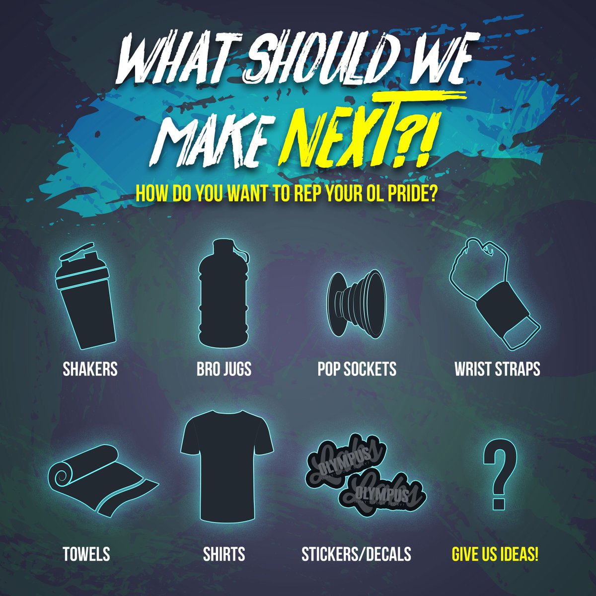 🎉How Do You Want To Rep Your #OLHERO Pride ?!
.
We Are Rolling Out A Whole New Line Of Accessories For 2019. What Should We Add To Our List?! 
.
📲Dont Forget To Take Our FREE #Olympuslabs Scavenger Hunt To Win FREE Prizes🥇🤩 #Supplements # Olhero #WhatsYourStory #Hero