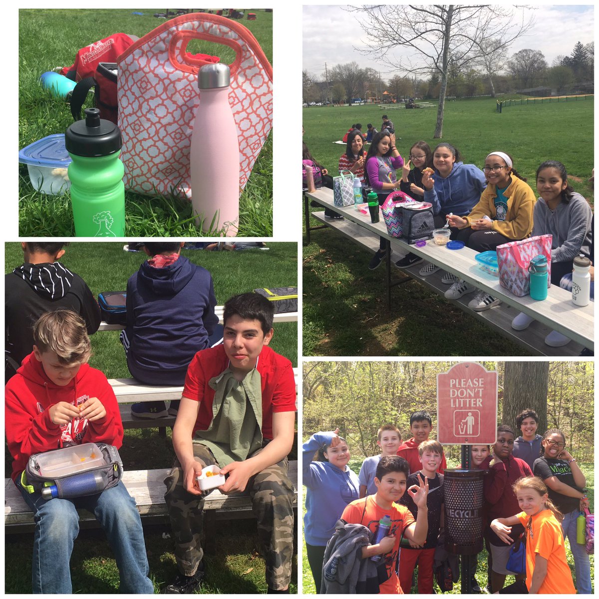 6th grade goes trash free! Ss did an amazing job packing as little residual garbage as possible! Reusable bottles, containers and cloth napkins were used to help save our planet! @EarthDayNetwork @GBoulegeris @Ville_Sup #EarthDay #trashfree #keepSomervilleclean #allin4theVille