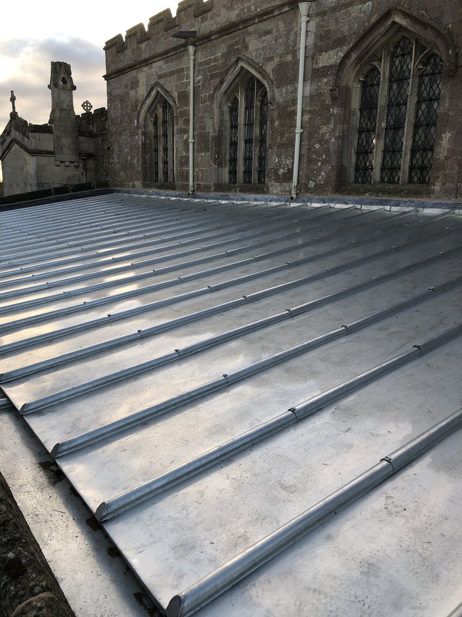 Roofing restoration works have now been completed at a Leicestershire church  to the North and South Aisles in 0.5 FME stainless steel.