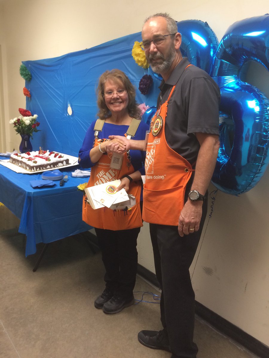 Please help me to congratulate Rebecca Valencia on her 35 th. Anniversary at the Home Depot. What a rock star👍