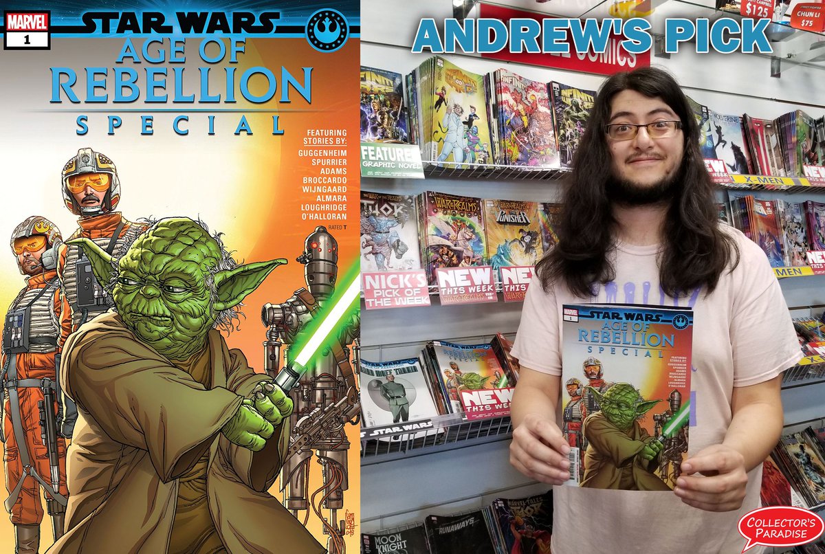 cparadize's tweet photo. Happy New Comic Book Day!
Check out what our STAFF thinks you should pick up this week! 😀

#CollectorsParadise #StaffPicksoftheWeek #CPPicks #CPCrew #CPpicksoftheweek #spiderman #thor #westcoastavengers #avengers #starwars #warofrealms #waroftherealms #marvel #ncbd https://t.co/QFYwfMdfKG