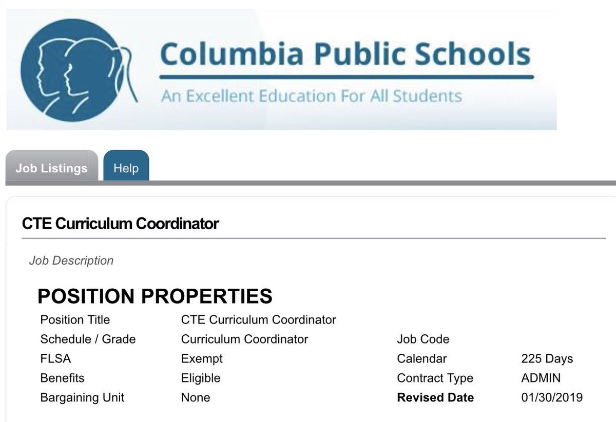 DrRussellCTE's tweet photo. Hey, CTE friends, Columbia Public Schools is looking for a CTE Curriculum Coordinator. Let me know if you would like to learn more about this position. Join @CACC_CPS and become #caccbest! https://t.co/2nuFjwzAp5 https://t.co/FYLiaGxLKo