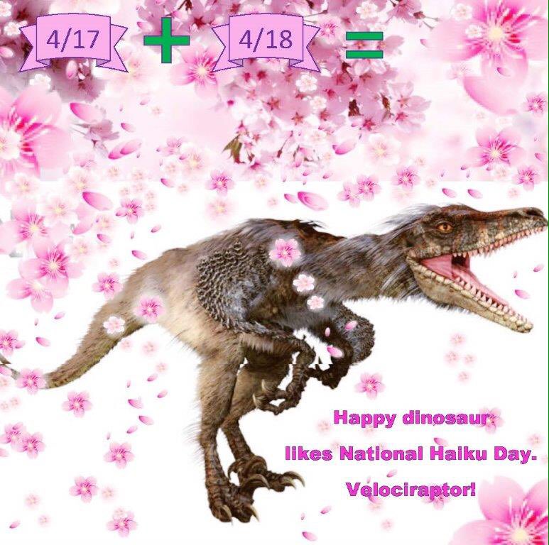 metroproof's tweet image. Two in one! #NationalHaikuPoetryDay #NationalVelociraptorAwarenessDay #metroproof #proofreadingservices #editorialservices #wordsmithing