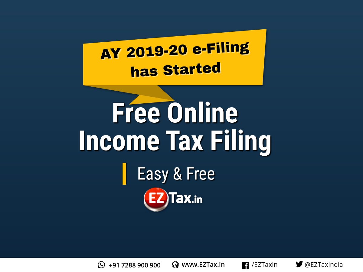 EZTaxIndia's tweet photo. Income Tax eFiling for AY 2019-20 has started with EZTax .. Start filing from Today to get the early Refund
https://t.co/gQjXdlYVsz
#EZTax #India #eFile #IncomeTax #ITR #ITFiling #Online #Easy #EarlyRefund https://t.co/rJNxSshX9I